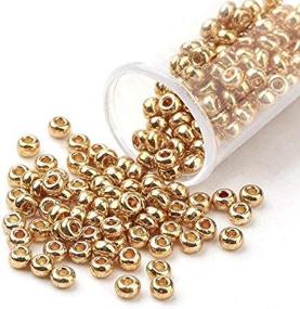 img 2 attached to Craftdady 11/0 Metallic Gold Round Glass Seed Beads 2.3Mm Tiny Round Ball Loose Pony Spacer Beads About 5300Pcs For Jewelry Making Hole: 1Mm