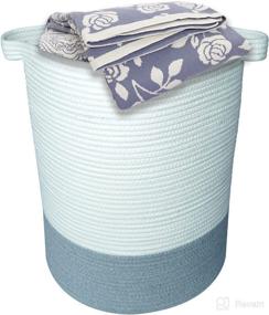 img 4 attached to 🧺 QDSTCKJ 16"x20.3" Large Cotton Rope Storage Basket: Versatile Tall Woven Laundry, Blanket, and Toy Organizer with Handle