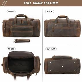 img 1 attached to Leather Duffel Bag For Men - Jack&Chris 42L Brown Weekender Garment Bag For Travel Business JC20-8
