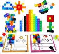 🎨 colorful math cubes: accelerate learning with fun & engaging manipulatives - 100 snap cube counting blocks, letters & numbers activity cards - ideal for preschool and kindergarten (ages 3-5) logo