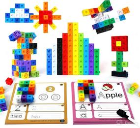 img 4 attached to 🎨 Colorful Math Cubes: Accelerate Learning with Fun & Engaging Manipulatives - 100 Snap Cube Counting Blocks, Letters & Numbers Activity Cards - Ideal for Preschool and Kindergarten (Ages 3-5)