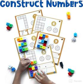 img 1 attached to 🎨 Colorful Math Cubes: Accelerate Learning with Fun & Engaging Manipulatives - 100 Snap Cube Counting Blocks, Letters & Numbers Activity Cards - Ideal for Preschool and Kindergarten (Ages 3-5)