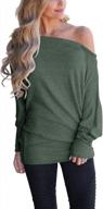oversized off shoulder sweater for women - loose knit jumper with long sleeves and tunic top design by lacozy logo