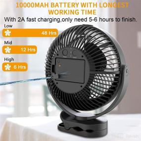 img 2 attached to ✨ KOONIE 10000mAh Battery Operated Misting Fan: Stay Cool and Refreshed Anywhere - Desk, Stroller, Office, and Outdoor Use