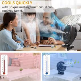 img 3 attached to ✨ KOONIE 10000mAh Battery Operated Misting Fan: Stay Cool and Refreshed Anywhere - Desk, Stroller, Office, and Outdoor Use