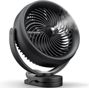 img 4 attached to ✨ KOONIE 10000mAh Battery Operated Misting Fan: Stay Cool and Refreshed Anywhere - Desk, Stroller, Office, and Outdoor Use