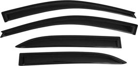 img 4 attached to 🚗 Dark Smoke Window Visors for 2003-2008 Toyota Corolla, Car Rain Sun Shade Guard Wind Deflector Smoke by IKON MOTORSPORTS, Fits 2004 2005 2006 2007