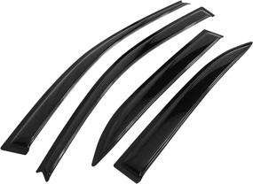 img 2 attached to 🚗 Dark Smoke Window Visors for 2003-2008 Toyota Corolla, Car Rain Sun Shade Guard Wind Deflector Smoke by IKON MOTORSPORTS, Fits 2004 2005 2006 2007