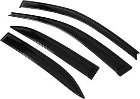 img 3 attached to 🚗 Dark Smoke Window Visors for 2003-2008 Toyota Corolla, Car Rain Sun Shade Guard Wind Deflector Smoke by IKON MOTORSPORTS, Fits 2004 2005 2006 2007