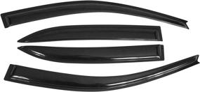 img 1 attached to 🚗 Dark Smoke Window Visors for 2003-2008 Toyota Corolla, Car Rain Sun Shade Guard Wind Deflector Smoke by IKON MOTORSPORTS, Fits 2004 2005 2006 2007