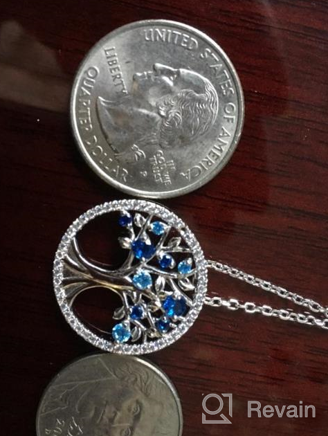 img 1 attached to 💎 Tree of Life Necklace with Birthstones - Perfect Christmas Jewelry Gift for Mom, Wife and Women - December, January, and February Gems - Blue Topaz, Garnet, Amethyst, Blue Sapphire, Emerald, and Peridot - made with Sterling Silver review by Kim Fukushima