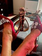 img 1 attached to Elegant ERIJUNOR Pointy Toe Mid Heels Pumps With Rhinestones For Evening Party D’Orsay Satin Shoes Women review by Dennis Moonin