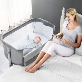 img 4 attached to 👶 ALVOD Baby Bassinet: Bedside Sleeper for Infants with Adjustable Height, Breathable Mesh, and Easy Assembly