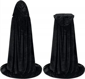 img 2 attached to Velvet Hooded Cloak For Halloween Cosplay - Witch, Vampire & Wizard Costumes For Men And Women By Sarfel