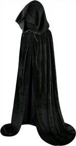 img 3 attached to Velvet Hooded Cloak For Halloween Cosplay - Witch, Vampire & Wizard Costumes For Men And Women By Sarfel