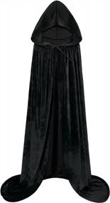 img 4 attached to Velvet Hooded Cloak For Halloween Cosplay - Witch, Vampire & Wizard Costumes For Men And Women By Sarfel
