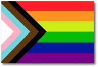🏳️ lgbtq+ pride progress rainbow flag car magnetic vinyl decal, 4x6 inches, heavy-duty for car, truck, suv - support gay pride, long-lasting automotive magnet logo