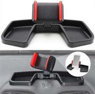 📱 yoursme phone iphone holder for jeep renegade 2015-2018, black & red car dash mount stand kit with 360 degree rotation, abs storage box, portable logo