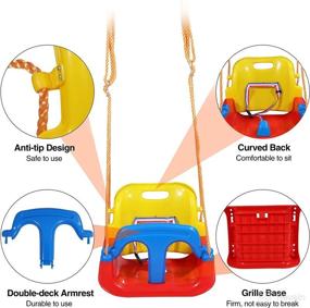 img 1 attached to RedSwing 4-in-1 Baby Swing Seat with Tray: Secure and Versatile Swing for Infants to Teens in Red
