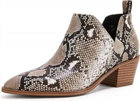 img 4 attached to Stylish LAICIGO Animal Print Low Heel Chelsea Booties For Women