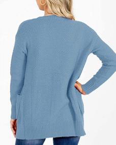img 2 attached to Chunky Knit Cardigan For Women With Pockets - Open Front, Drop Shoulder, Button Down Outwear For Casual Wear