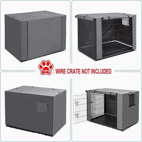 img 1 attached to 🐶 Water-Resistant Pet Dog Kennel Crate Cover: Designed for 42 Inch Double Door Wire Cage in Large Medium Size, Suitable for Indoor and Outdoor Use - Kennel Not Included