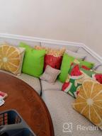 img 1 attached to Set Of 4 Happy Sweet Summer Watermelon And Lemon Decorative Pillow Covers For Sofa Couch, 16X16 Inch Home Decor Cushion Cases With Gnome Design review by Austin Hearshman