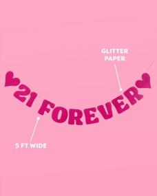 img 2 attached to 5 Ft. Hot Pink Glitter Banner - 21St Birthday Party Decorations, Finally 21 Photobooth Backdrop, Fetti 21 Forever Bday Celebration Supplies