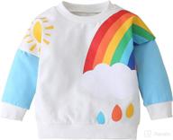 🌈 yhlzbnh toddler cotton rainbow sweatshirt - warm patchwork unisex pullover for kids - casual t-shirt for fall winter tops логотип