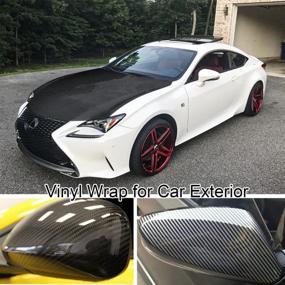 img 2 attached to Arespark Black Carbon Fiber 6D Car Wrap Vinyl Roll With Air Release 1Ft X 10Ft