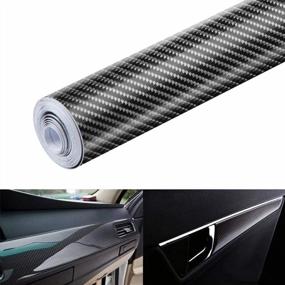 img 4 attached to Arespark Black Carbon Fiber 6D Car Wrap Vinyl Roll With Air Release 1Ft X 10Ft