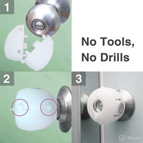 img 2 attached to 🚪 Moonybaby Door Knob Cover: Kid-Proof Child Safety Locks for Doors - 4 Pack/White