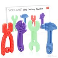 👶 yoolane baby teething toys - safe and effective teether toy set for 3-24 months babies - bpa free, food grade silicone teethers - suitable for infants, toddlers - freezer safe (pack of 4) logo