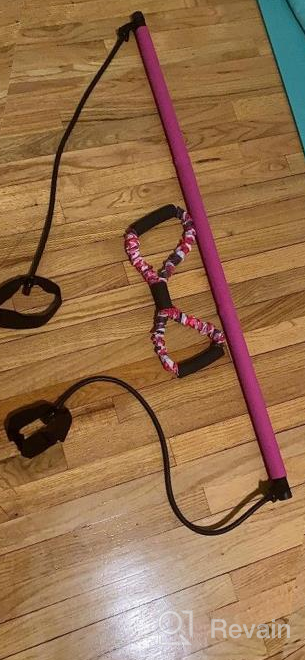 img 1 attached to Portable Home Gym Workout Pilates Bar Kit With Resistance Band - 3-Section Yoga Pilates Stick And 8-Shape Pull Rope For Full Body Fitness And Muscle Exercise Equipment Toning review by Mark Callaham