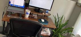 img 6 attached to Небольшой белый компьютерный стол с подставкой для монитора и двусторонними полками для хранения — идеально подходит для домашнего офиса, письма и учебы в компактных помещениях — стол GreenForest