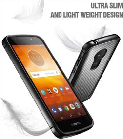 img 1 attached to Moto E5 Play Case, Poetic Carbon Shield [Амортизирующий] Slim Fit TPU Case с [текстурой из углеродного волокна] для Motorola Moto E5 Play Black