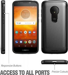 img 2 attached to Moto E5 Play Case, Poetic Carbon Shield [Амортизирующий] Slim Fit TPU Case с [текстурой из углеродного волокна] для Motorola Moto E5 Play Black