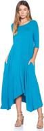 👗 high-quality usa-made 12 ami solid maxi dress with pockets (s-3x): comfortable 3/4 sleeve & loose fit! logo