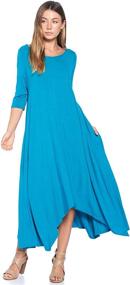 img 3 attached to 👗 High-Quality USA-Made 12 Ami Solid Maxi Dress with Pockets (S-3X): Comfortable 3/4 Sleeve & Loose Fit!