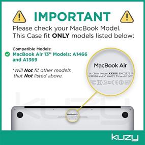 img 2 attached to Hardshell MacBook Air 13 Inch Case Compatible With 2017, 2015, And 2010 Models - Kuzy Older Version Cover In Black For 13.3 Inch Apple MacBook Air Laptop