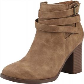 img 4 attached to Chunky Heel Ankle Booties For Women - TOETOS Chicago