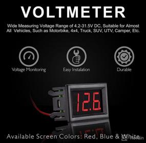 img 1 attached to 🚗 Comando 2pcs DC4.2-31V Automotive Digital Voltmeter Gauge - Versatile Volt Meter for Cars, Motorcycles, SUVs, Boats, and More (Red)
