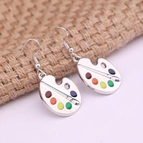 img 1 attached to Lemegeton Fashion Colorful Palette Earrings