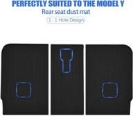 d1m fit tesla model y rear trunk seats back mats 🚙 cover: all-weather seat protector pet mat pack of 3 with enhanced stickiness logo