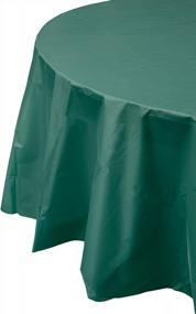 img 2 attached to Premium Dark Green Plastic Round Tablecloth - 12 Pack (84-Inch) - Exquisite Quality For Any Occasion