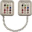 holyudaica clips for tallit prayer shawl, made in israel, silver color wirh a priestly breastplate - stones of the choshen & clear stone around design, 3cm / 3.5cm logo