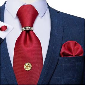 img 2 attached to DiBanGu Necktie Pocket Square Cufflinks Men's Accessories best: Ties, Cummerbunds & Pocket Squares