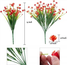 img 2 attached to AUSTOR 10 Bundles Artificial Flowers Outdoor Fake Flowers UV Resistant Faux Flowers Outside Decoration Artificial Flower Shrubs Plants Plastic Flowers For Garden Home Window Box Decor (Orange)