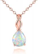 stunning white fire opal pendant necklace: the perfect gemstone birthstone jewelry gift for women and girls logo
