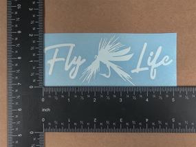 img 1 attached to White Fly Fishing Decal 4 Pack: Fly Life, Angler Silhouette, Fly Fisherman, Detailed Fly - Small Size ~3.5 inches